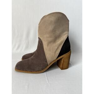 CCOCCI Size 8.5 women's kendall tri-tone boots black/camel/charcoal shoes Heels